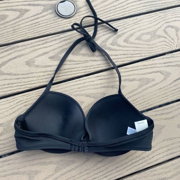 NWT aerie black push up wired padded bra 32D swim bikini top - Picture 4 of 10